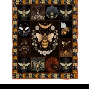 Bee flannel throw blanket